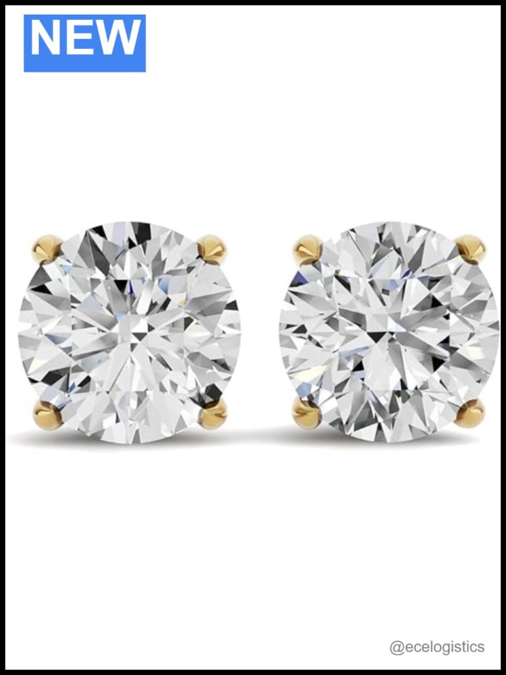 14K White Yellow Gold Lab Grown Diamond Stud Earrings Screw Back
